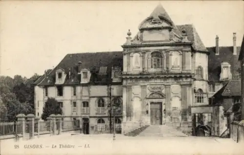Ak Gisors Eure, Das Theater in   Architektur, Schwarz-Weiß-Foto