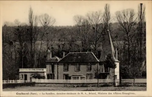 Ak Cocherel Eure, La Ramlère, letzte Residenz von M. A. Briand, Minister der Auswärtigen Angelege