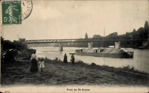 CPA Port de Seine Seine et Marne, Pont de Saint-Assise