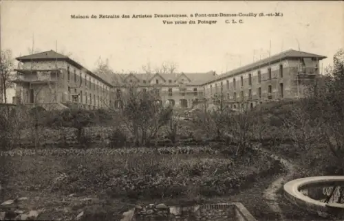 Ak Pont aux Dames Couilly Seine-et-Marne, Maison de Retraite des Artistes Dramatiques, Potager