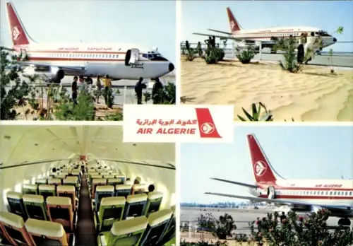 Ak Algerisches Passagierflugzeug, Air Algerie, Innenansicht, Boeing 737 200