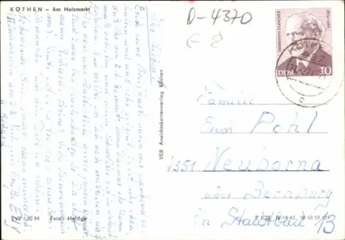 Ak Köthen in Anhalt, Am Holzmarkt