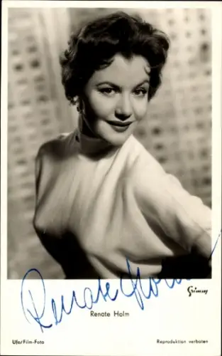 Ak Schauspielerin Renate Holm, Autogramm