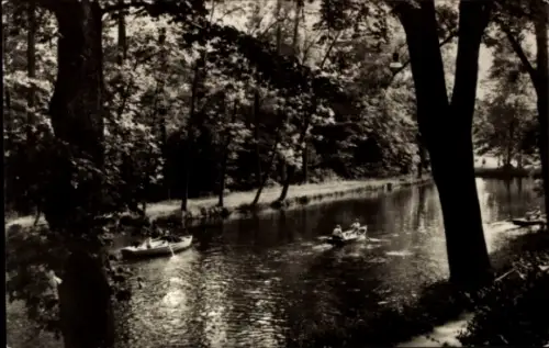 Ak Bad Suderode Quedlinburg im Harz, Schöne Wasserlandschaft, Boote auf dem Wasser, Bäume, fotogr
