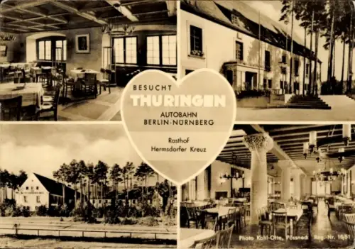 Ak Hermsdorf in Thüringen, Mitropa Rasthof Hermsdorfer Kreuz