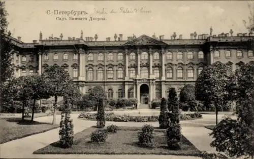 Ak Sankt Petersburg Russland,  Garten des Winterpalais,  Architektur