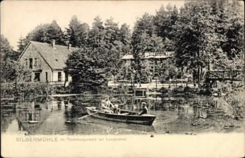 Ak Leopoldstal Horn Bad Meinberg am Teutoburger Wald, Silbermühle,  Boot auf dem Wasser, Natur
