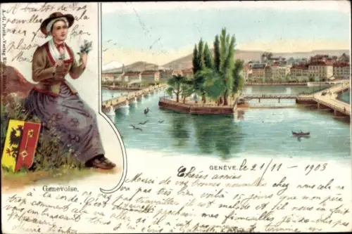 CPA Genève Suisse, Panorama, Genevoise