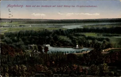 Ak Magdeburg, Stadtpark, Adolf-Mittag-See
