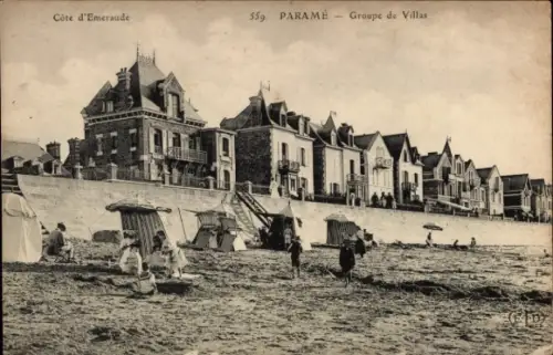 Ak Paramé Saint Malo Ille et Vilaine, Villen, Strand