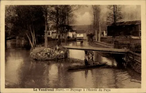 CPA Le Vaudreuil Eure, Paysage à l'Entrée du Pays