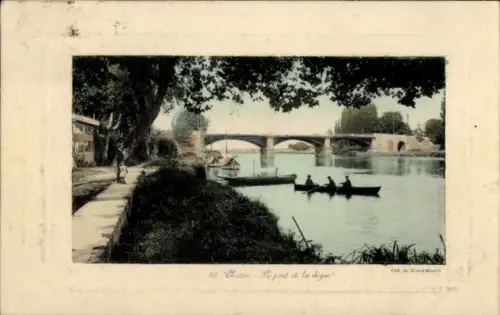 CPA Chatou Yvelines, Le Pont et la digue