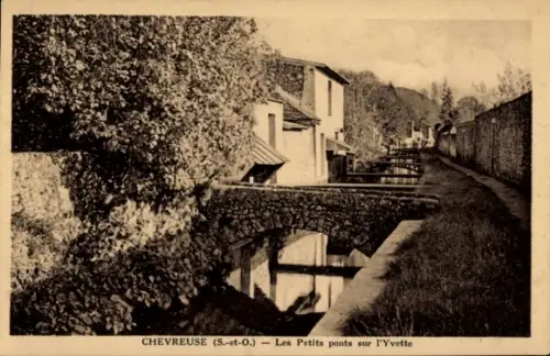 Ak Chevreuse Yvelines, Kleine Brücken über die Yvette, malerische Umgebung, ruhige Wasserstadt