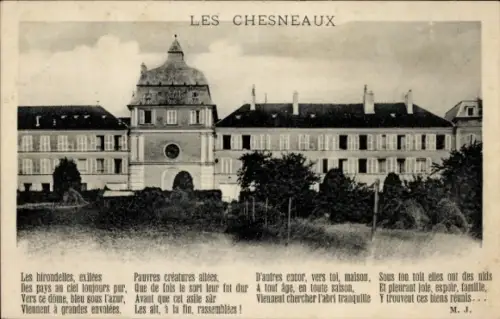 Gedicht Ak Château Thierry Aisne, Die Schwalben, verbannt aus den Ländern mit immer reinem Himmel