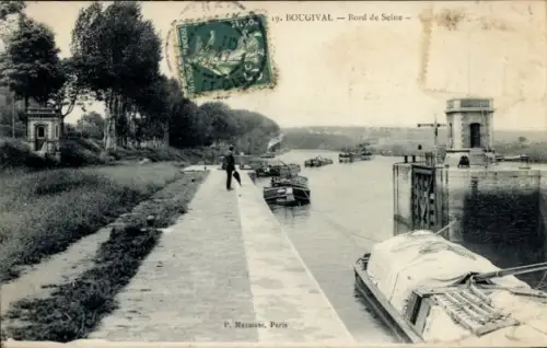 Ak Bougival Yvelines, Bord de Seine