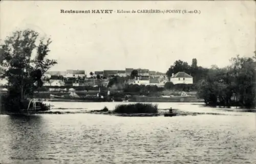 Ak Carrières sous Poissy Yvelines, Restaurant Hayet, Ecluses
