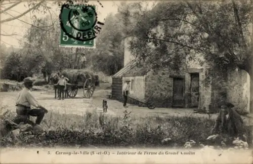 Ak Cernay la Ville Yvelines, Blick auf die Farm an der Großen Mühle