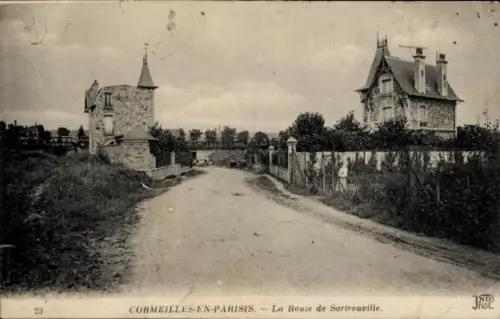 Ak Cormeilles en Parisis Val d'Oise, die Straße nach Sartrouville