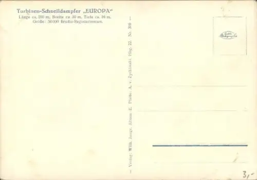 Ak Dampfer Europa, HAPAG