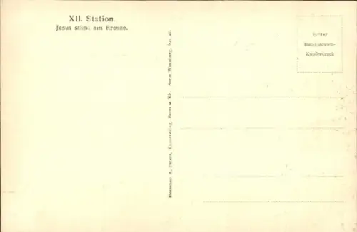 Ak XII. Station, Jesus stirbt am Kreuze