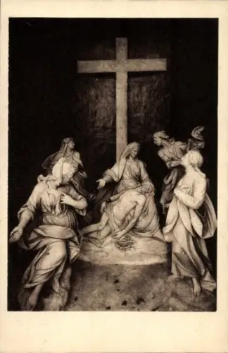 Ak XIII. Station, Jesu Leichnam wird vom Kreuze genommen und in den Schoß seiner hl. Mutter gelegt