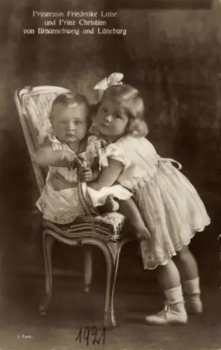 Ak Prinzessin Friederike Luise und Prinz Christian von Braunschweig und Lüneburg