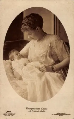 Ak Kronprinzessin Cecilie von Preußen mit Prinzessin Cecilie, Liersch 7904
