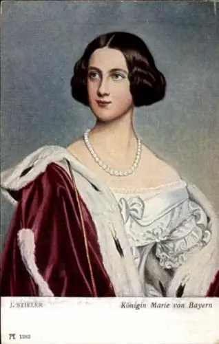 Künstler Ak Stieler, J., Königin Marie von Bayern, Portrait, Ackermann 1383