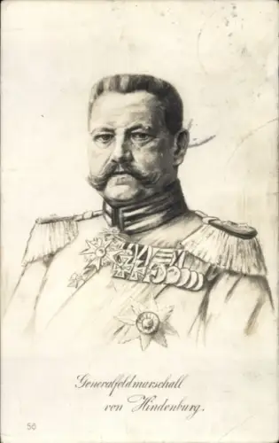 Ak Generalfeldmarschall von Hindenburg, Porträt