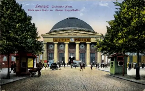 Ak Leipzig, Technische Messe, Blick nach Halle 12, Große Kuppelhalle