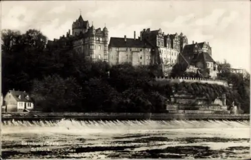 Ak Bernburg an der Saale Salzlandkreis in Sachsen Anhalt, Partie am Schloss,Wehr