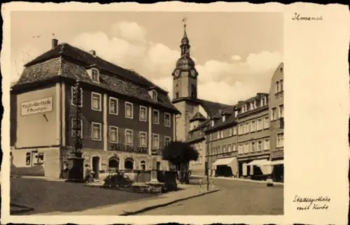 Ak Ilmenau in Thüringen, Stadt-Apotheke, Tenpen,  Stadtkirche,  Architektur