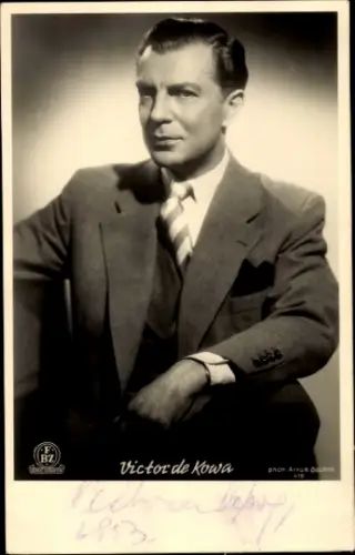 Ak Schauspieler Victor de Kowa, Portrait, Autogramm