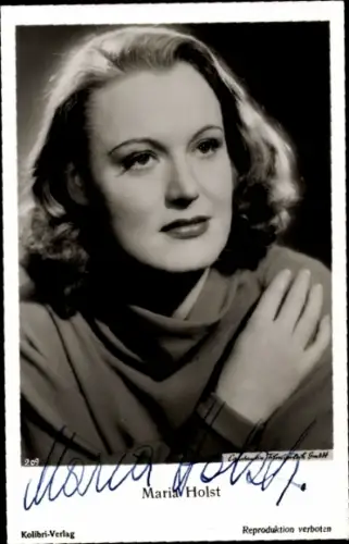 Ak Schauspielerin Maria Holst, Portrait, Autogramm