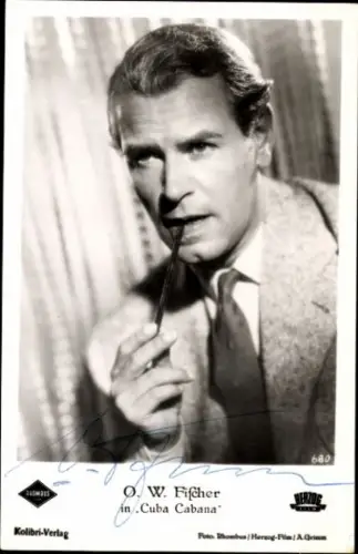 Ak Schauspieler O. W. Fischer in Cuba Cabana, Portrait, Autogramm