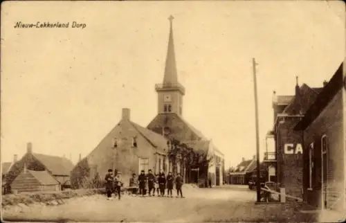 Ak Nieuw Lekkerland Molenlanden Zuid-Holland, Dorp, Kerk