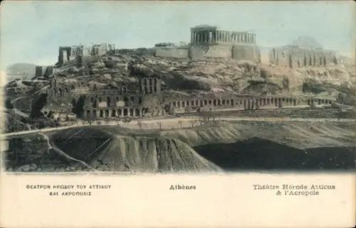 Ak Athen Griechenland, Theater Herodes Atticus, Akropolis,   Architektur