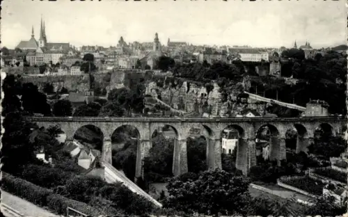 Ak Luxembourg Luxemburg, Panorama, Viadukt