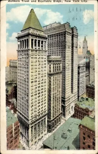 Ak New York City USA,  Bankers Trust und Equitable Gebäude