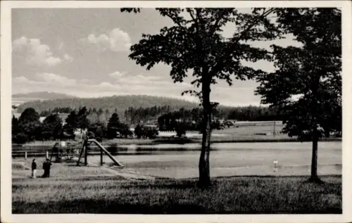 Ak Ohorn in Sachsen, Blick zum Freibad mit Rutsche