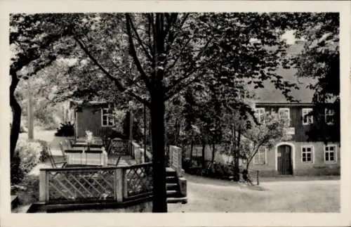Ak Ohorn in Sachsen, Buschmühle  Terrasse, idyllischer Ausflugsort, Bode, Gondelteich, Tonzdiele