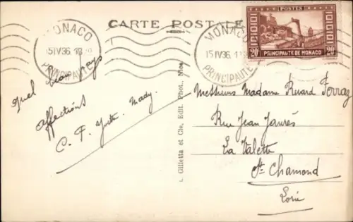 Ak Monte Carlo Monaco,  allgemeine Ansicht, Berglandschaft, Bäume