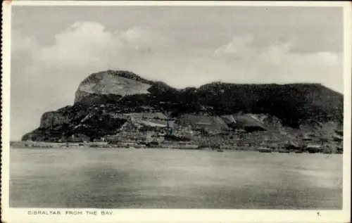 Ak Gibraltar, Gibraltar von der Bucht, Berg, Wasser, Schiffe