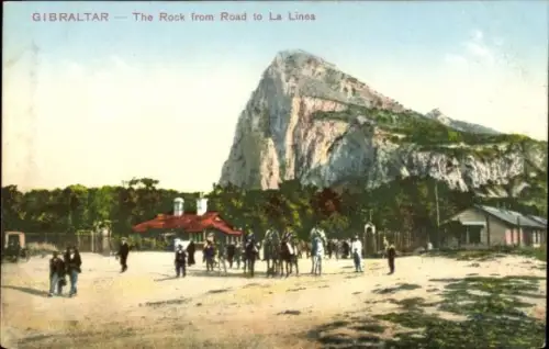 Ak Gibraltar, Felsen, Weg zu La Linea