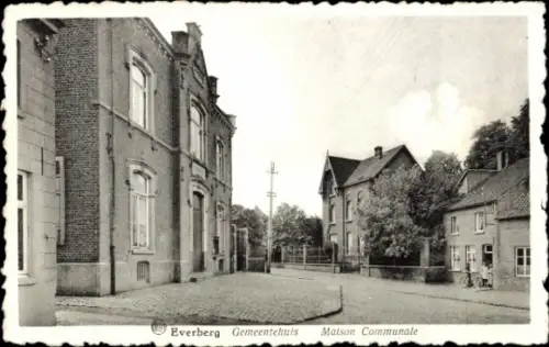 Ak Everberg Flämisch Brabant, Gemeentehuis, Maison Communale