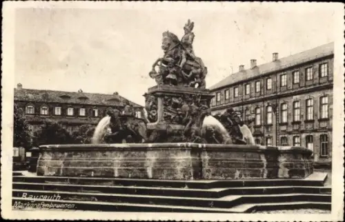 Ak Bayreuth in Oberfranken, Markarafenbrunnen, Statue, Brunnen,  