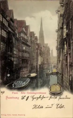 Ak Hamburg Mitte Altstadt, Fleet, Alte Gröninger Straße