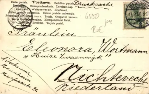 Ak Mannheim in Baden,  Post, P.F. Verhamme, 6008