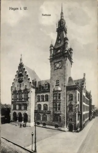Ak Hagen in Westfalen, Rathaus,  Architektur, Stadtansicht