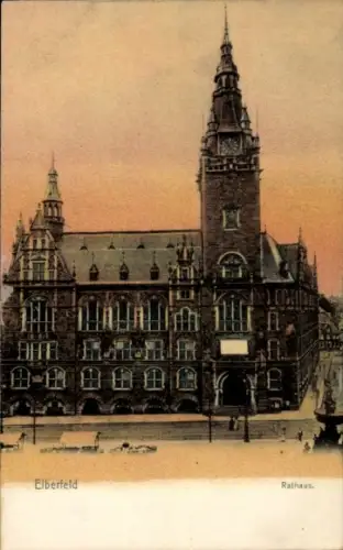 Ak Elberfeld Wuppertal, Rathaus,  Architektur, farbige , Elberfeld